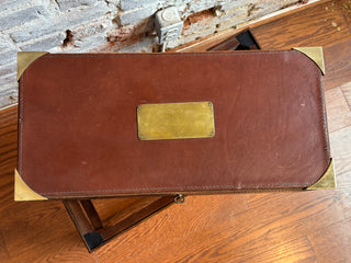 Vintage Leather Campaign Box On Stand