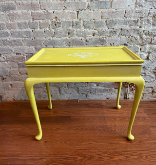 Antique Custom Painted Queen Anne Tea Table