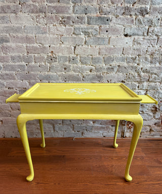 Antique Custom Painted Queen Anne Tea Table