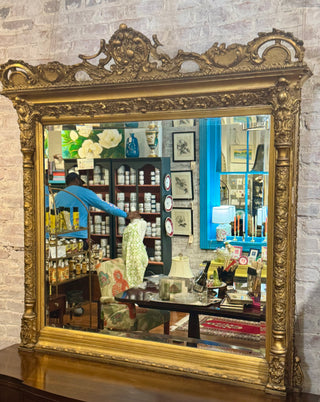 Antique Gilded Mantel Mirror