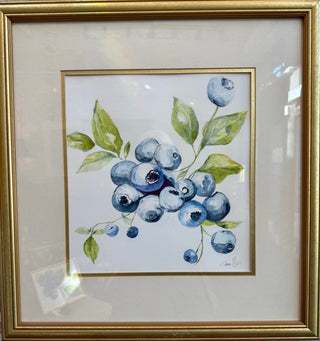 Cluster Of Blue Notes Original Watercolor by Terri Hall.