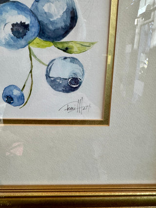 Cluster Of Blue Notes Original Watercolor by Terri Hall.