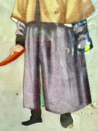 Pair of Royalty Pith Paintings - Black Frames