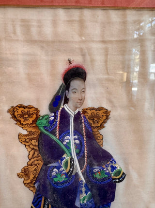 Antique Pith Painting Empress