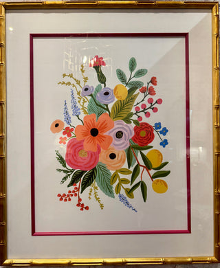Framed Rifle Paper Co. Art Print - Juliet Rose Bouquet.