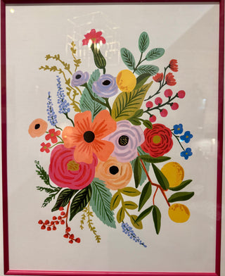 Framed Rifle Paper Co. Art Print - Juliet Rose Bouquet.