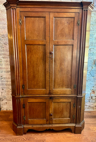 Southern 19th Century Walnut Corner Cupboard