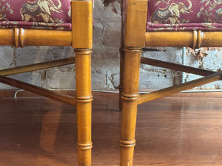 Pair of Faux Bamboo Hickory Chairs