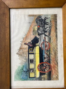 Set of  Four French Horse Carriage Lithographs