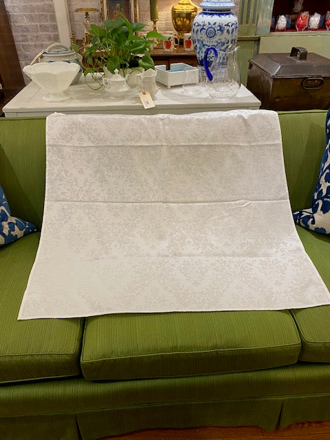 Vintage Damask White Table Cloth