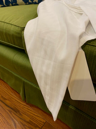 Vintage White Stripe Table Cloth.