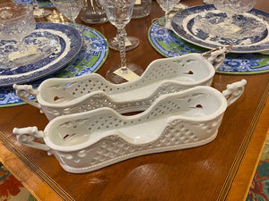 Vintage Porcelain Treasures Utensil/Cracker Tray Set