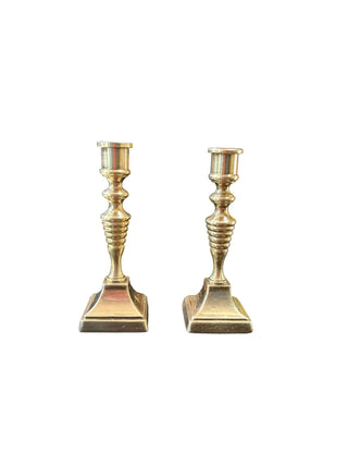 Pair of Small Antique Brass Candlesticks