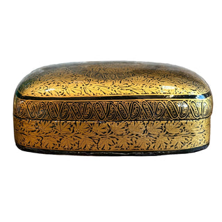 Vintage Handcrafted Kashmiri Paper Mache Trinket Box