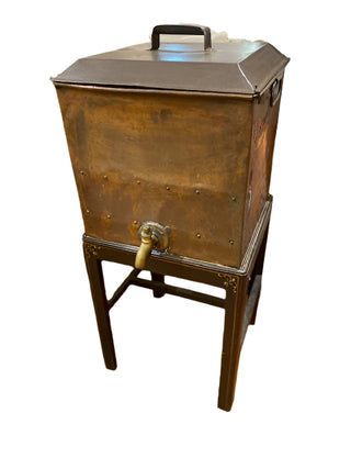 Large Copper Cellarette With Custom Stand
