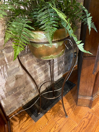 indoor fern plant stand Faux Fern and Metal Plant Stand
