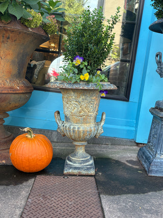Pair Classical Style Cast Iron Urns
