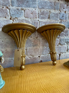 Pair Vintage John Potter Designs Wall Shelf Sconces