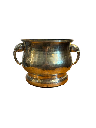 Brass Cachepot with Elephant Handles