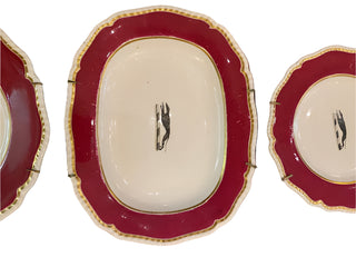 Set of 3 English Staffordshire Whippet China Plates