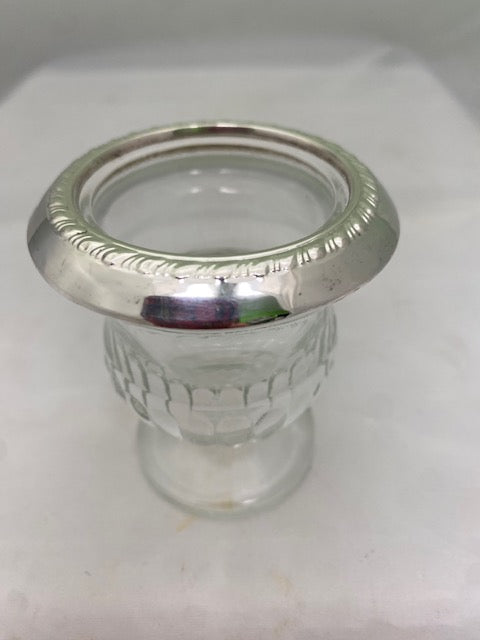 Sterling and Pressed Glass Tooth Pick Holder