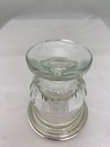 Sterling and Pressed Glass Tooth Pick Holder