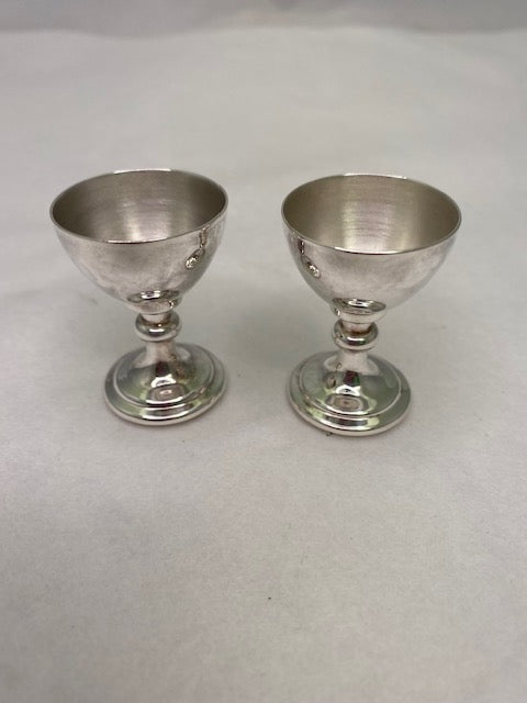 Set of 2 Silver Plate Miniature Egg Cups