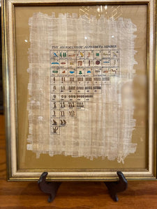 Egyptian Papyrus Hieroglyphic Alphabet & Numbers Art