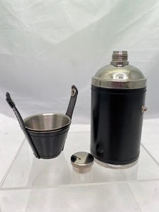 Vintage Stainless & Leather Camping Flask