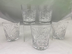 Vintage Set of 5 Crystal Rocks Glasses