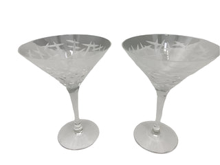 Vintage Set Crystal Martini Glasses
