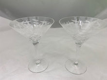 Load image into Gallery viewer, Vintage Set Crystal Martini Glasses
