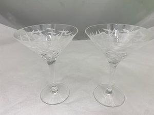 Vintage Set Crystal Martini Glasses