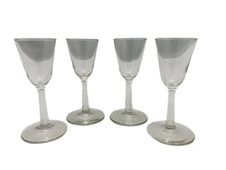 Vintage Set of Four Clear Glass Cordials