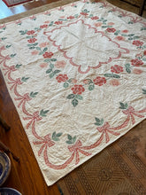 Load image into Gallery viewer, Vintage Handmade Cross Stitched Quilt
