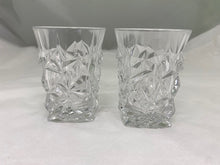 Load image into Gallery viewer, Set of 2 Ice Cut Crystal Low Ball Glasses
