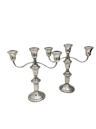 DS Spaulding Pair Vintage Sterling Silver Weighted Candelabras