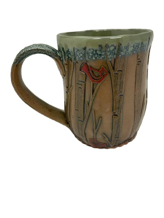 Cardinals & Trees Mug by Pamela Taylor Pottery