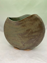 Load image into Gallery viewer, Green &amp; Brown Moon Vase By Pamela Taylor Pottery
