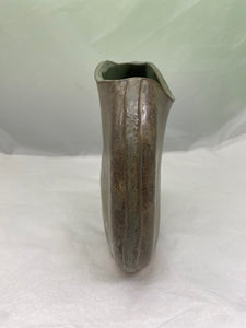 Green & Brown Moon Vase By Pamela Taylor Pottery