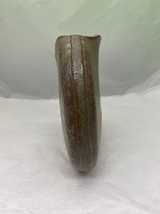 Green & Brown Moon Vase By Pamela Taylor Pottery