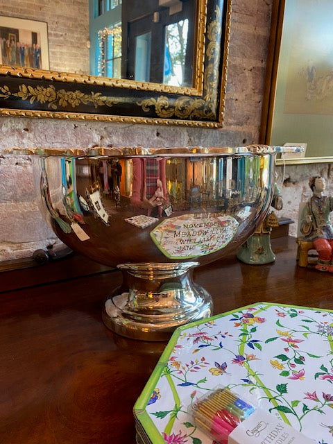 Silver over Copper Trophy Punch Bowl