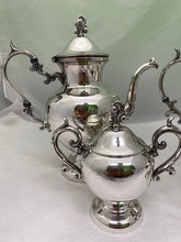 Load image into Gallery viewer, Vintage Silver Over Copper Four Piece Tea/Coffee Service with Berry Finial
