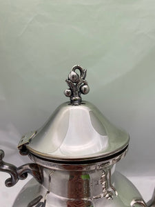 Vintage Silver Over Copper Four Piece Tea/Coffee Service with Berry Finial