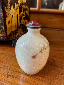 Chinioserie Snuff Bottle with Spoon