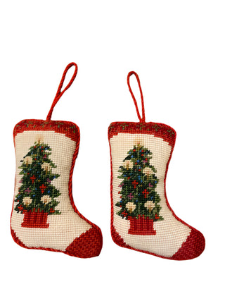 Vintage Needlepoint Christmas Ornaments