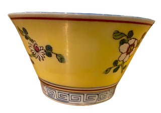 Large Yellow Chinoiserie Rice Bowl