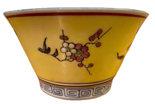 Large Yellow Chinoiserie Rice Bowl