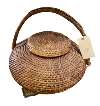 Sea Grass Lidded Basket with Handle