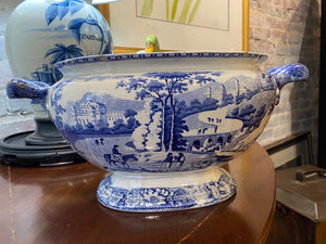 English Blue & White Soup Tureen